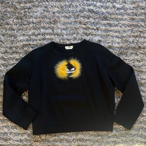 Fendi Black Sweatshirt with Fendi Monster Accent